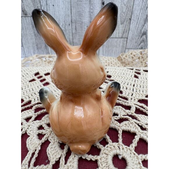 Small Bunny Rabbit Anthropomorphic Bone China Taiwan MCM Easter Animal Vintage - Picture 4 of 5